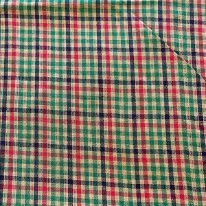 Vintage Small Plaid Patterned Fabric - 3.25 yards